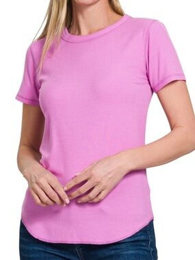 Bright Mauve Stretch Knit Top